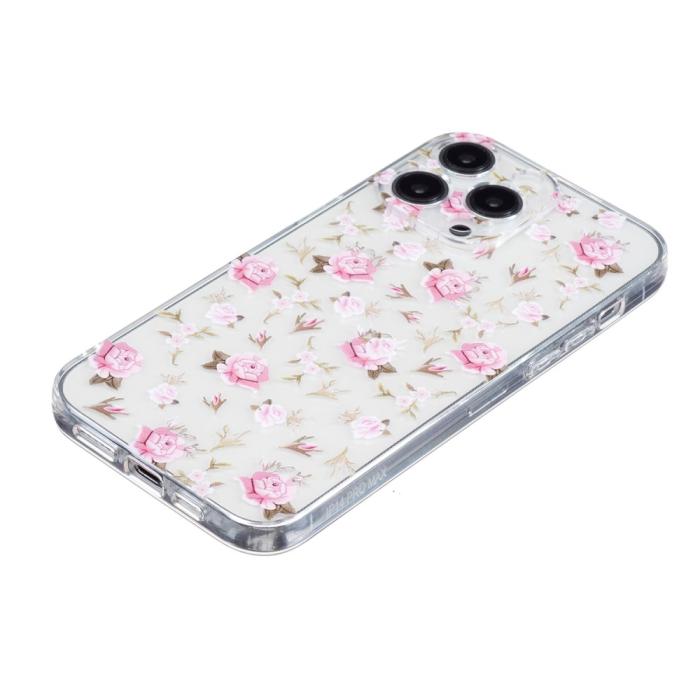 Bild 3, iPhone 16 Pro Skal TPU Rosa Blommor