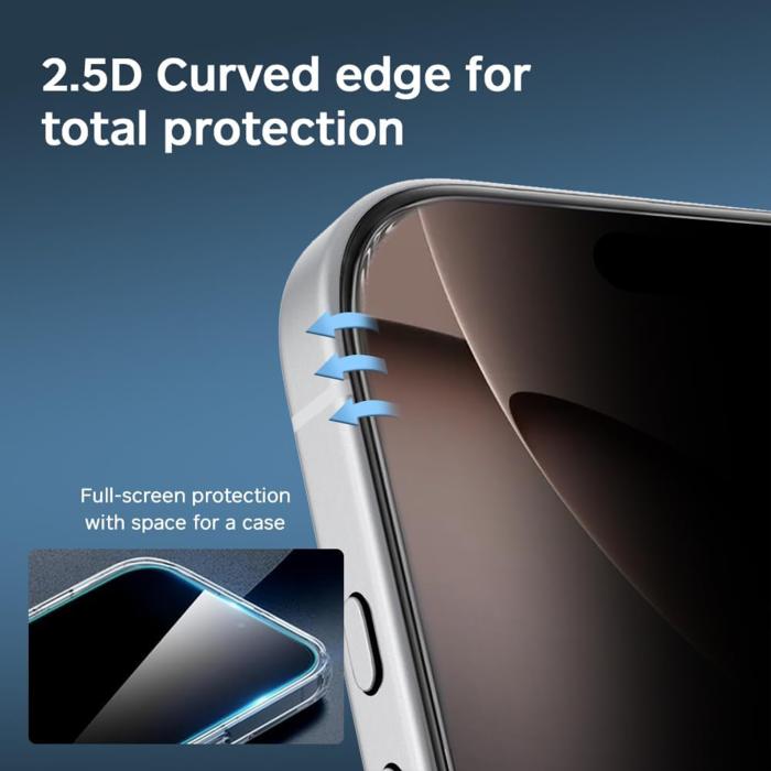 Bild 6, iPhone 18 Skärmskydd Privacy Heltäckande Svart