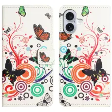 iPhone 16 Plus Fodral Med Tryck Fj&auml;rilar