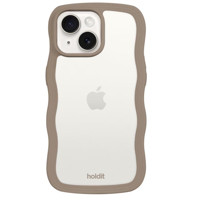 Bild 1, holdit iPhone 15 Plus / 14 Plus Skal Wavy Mocha Brown Transparent