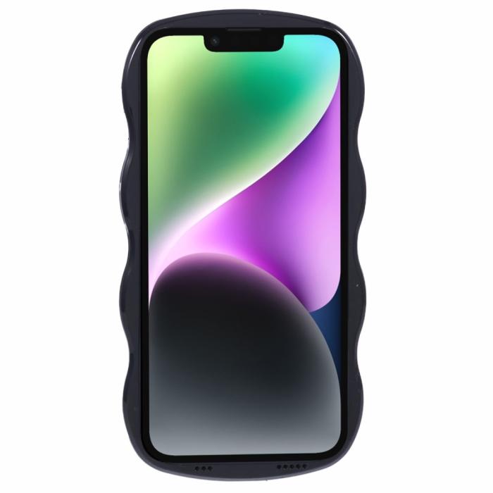 Bild 2, iPhone 14 Mobilskal Wavy Textur Svart
