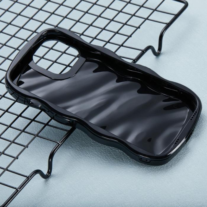 Bild 4, iPhone 14 Mobilskal Wavy Textur Svart