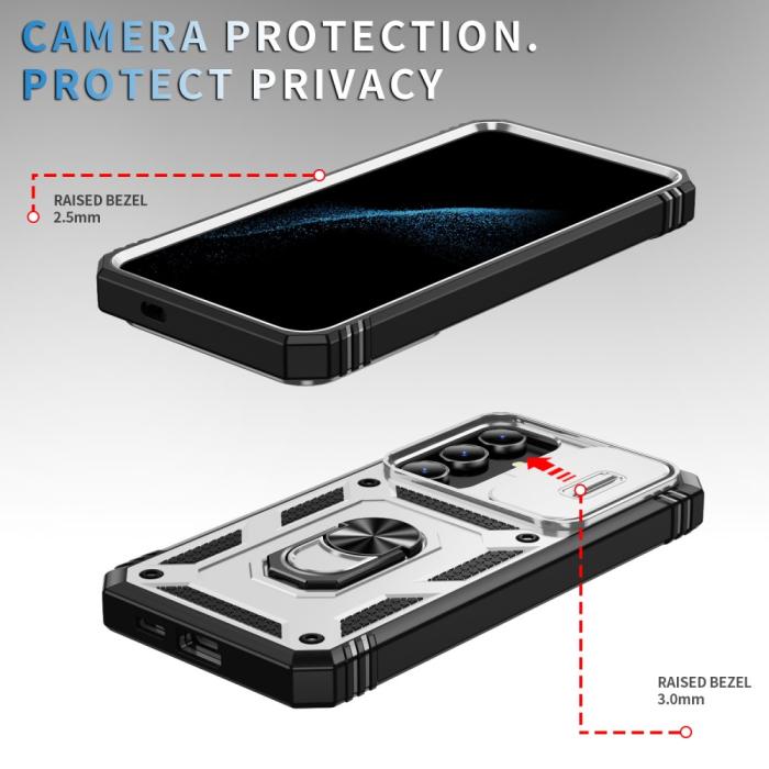 Bild 4, Galaxy S24 Plus Skal CamShield Ring Hybrid Armor Vit/Svart