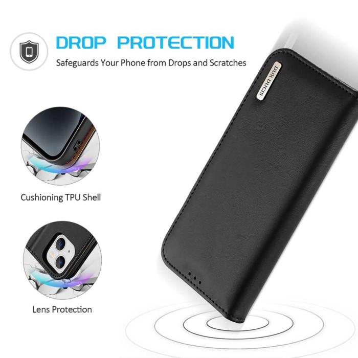 Bild 5, DUX DUCIS iPhone 15 Plus Fodral RFID Läder Svart