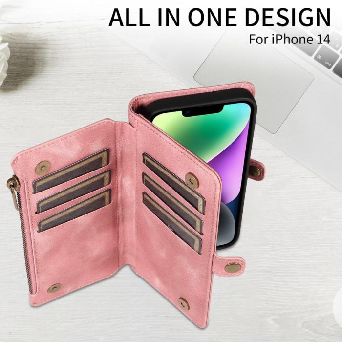 Bild 5, iPhone 15 Plus Fodral RFID Multifunktionell Flerkort Blå