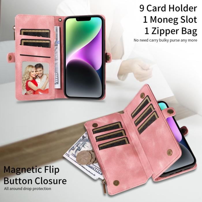 Bild 6, iPhone 15 Plus Fodral RFID Multifunktionell Flerkort Blå