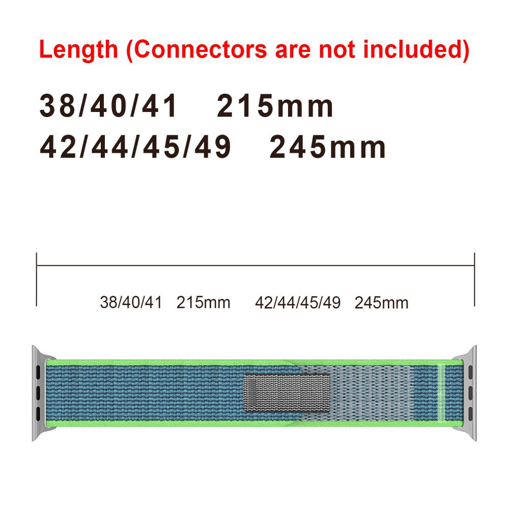 Apple Watch 42/44/45/49 mm Armband Nylon Trail Loop Blå/Grön