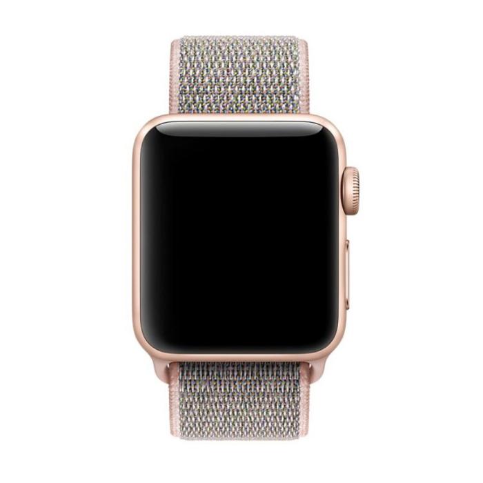 Bild 2, Nylon Loop Armband Justerbart Apple Watch 42/41/40/38 mm - Roséguld