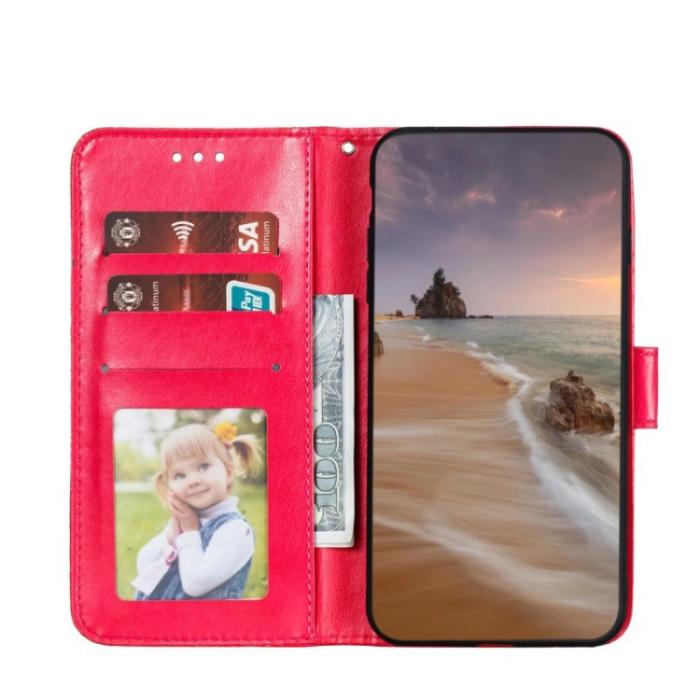 Bild 4, Samsung Galaxy A24 5G Fodral Med Blommigt Tryck Röd