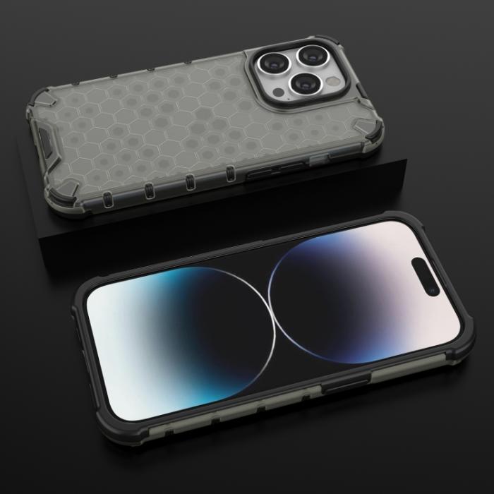 Bild 3, iPhone 15 Pro Skal Honeycomb Shockproof Svart