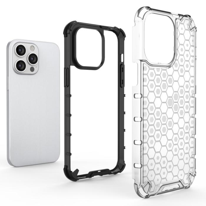 Bild 5, iPhone 15 Pro Skal Honeycomb Shockproof Svart