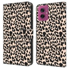 Motorola Moto G55 5G Fodral L&auml;der Leopard