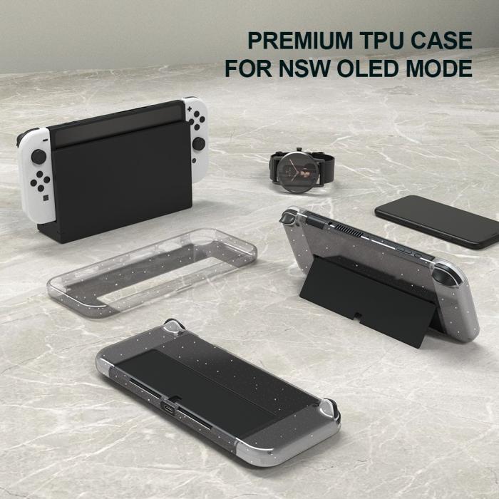 Bild 6, Nintendo Switch OLED Skal Glitter TPU Transparent
