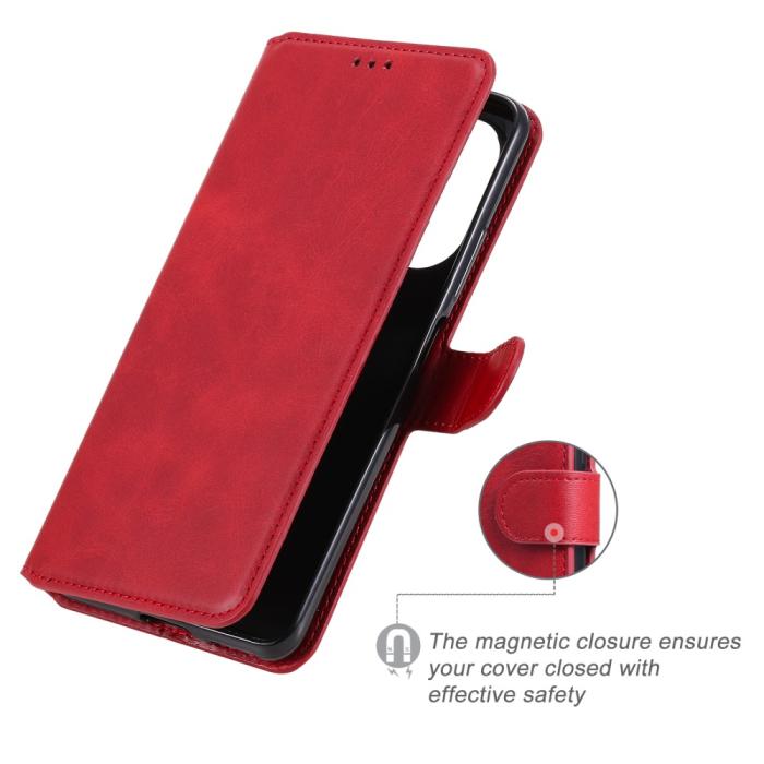 Bild 2, Xiaomi Mi 11i - Läder Fodral Solid - Röd