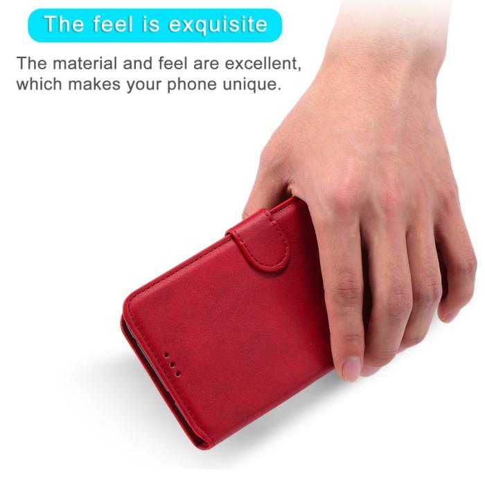 Bild 4, Xiaomi Mi 11i - Läder Fodral Solid - Röd