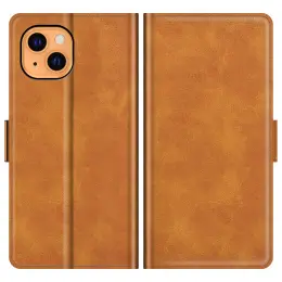 iPhone 13 Mini - Fodral Med Magnetisk Stängning - Ljus Brun