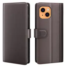 iPhone 13 Mini - Premium Äkta Läder Fodral - Brun