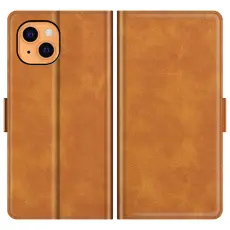 iPhone 13 Mini - Fodral Med Magnetisk Stängning - Ljus Brun
