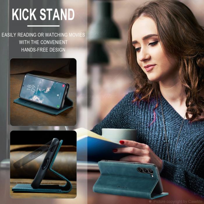 Bild 5, CASEME Samsung Galaxy S23 Fodral Flip Läder Blå