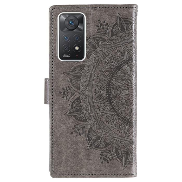 Bild 3, Xiaomi Redmi Note 11 Pro 5G Fodral Mandala Läder Grå