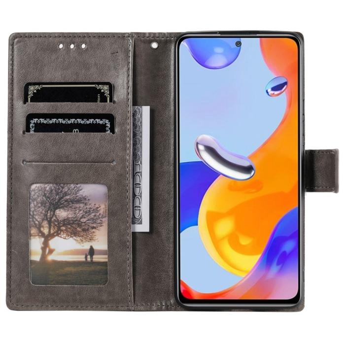 Bild 4, Xiaomi Redmi Note 11 Pro 5G Fodral Mandala Läder Grå