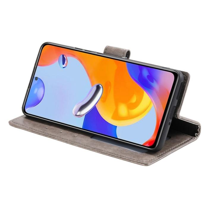 Bild 5, Xiaomi Redmi Note 11 Pro 5G Fodral Mandala Läder Grå