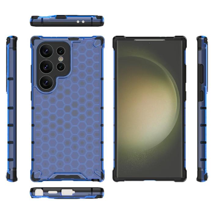 Bild 2, Galaxy S24 Ultra Skal Honeycomb Shockproof Hybrid Blå