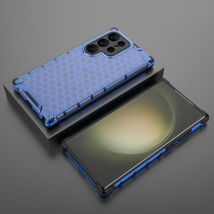 Bild 3, Galaxy S24 Ultra Skal Honeycomb Shockproof Hybrid Blå