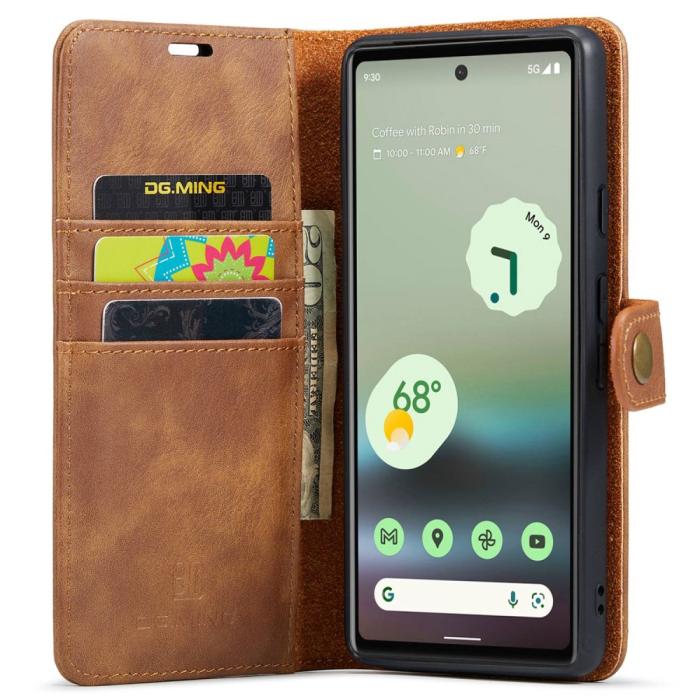 Bild 2, DG.MING Google Pixel 6A 2in1 Magnet Fodral / Skal Brun