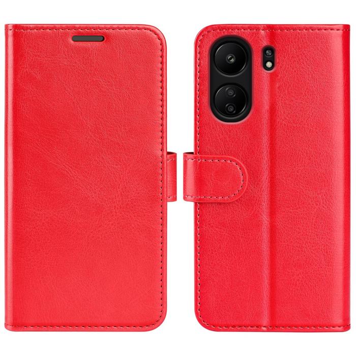 Bild 1, Xiaomi Redmi 13C 4G Fodral Crazy Horse Läder Röd