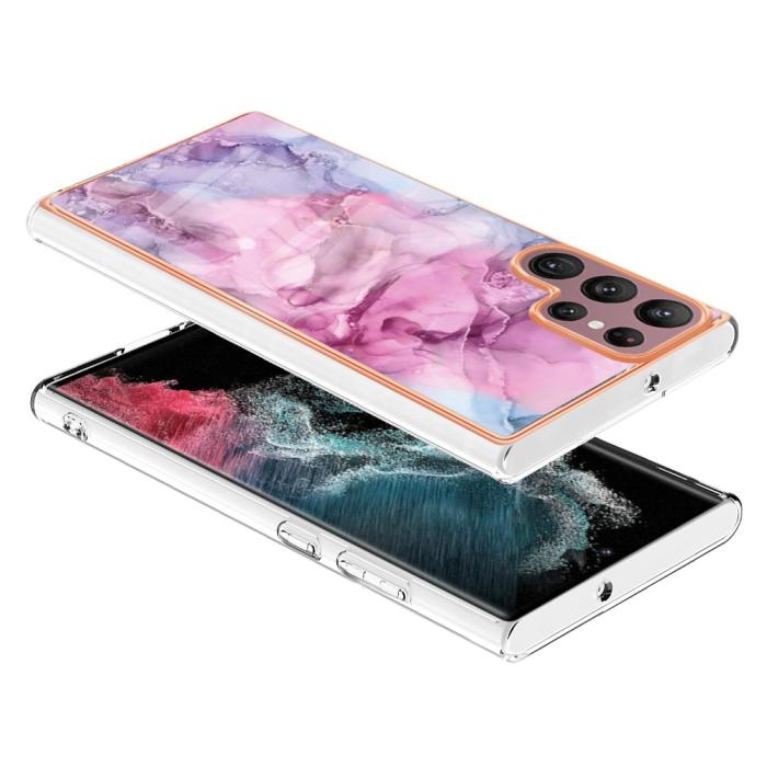 Bild 3, Samsung Galaxy S23 Ultra Skal Marmor TPU Rosa