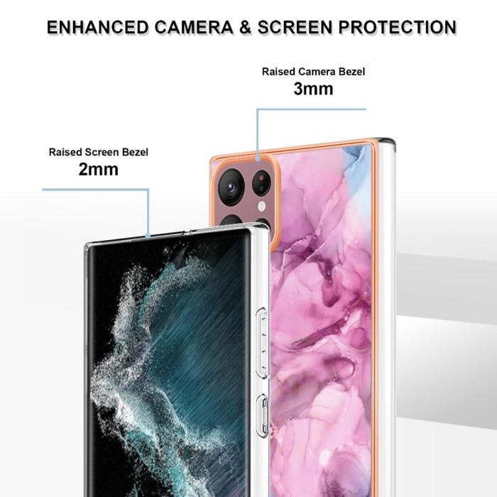 Bild 4, Samsung Galaxy S23 Ultra Skal Marmor TPU Rosa