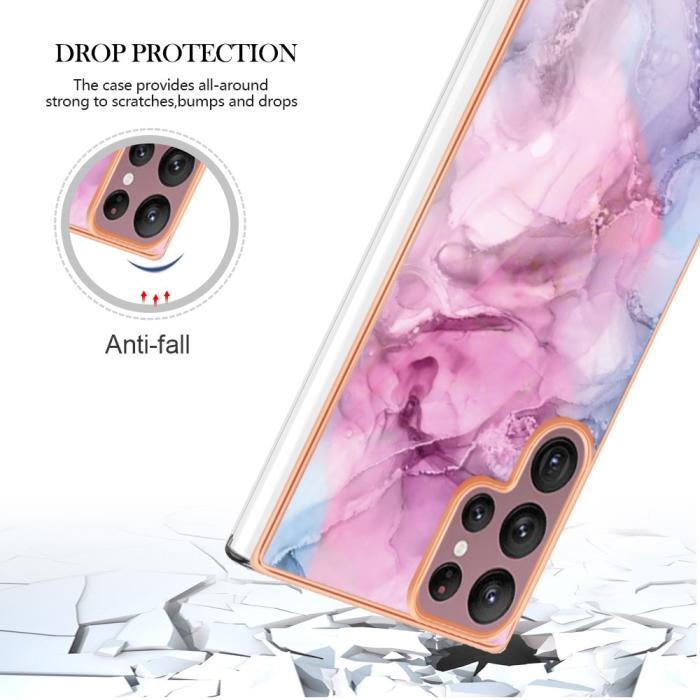 Bild 5, Samsung Galaxy S23 Ultra Skal Marmor TPU Rosa