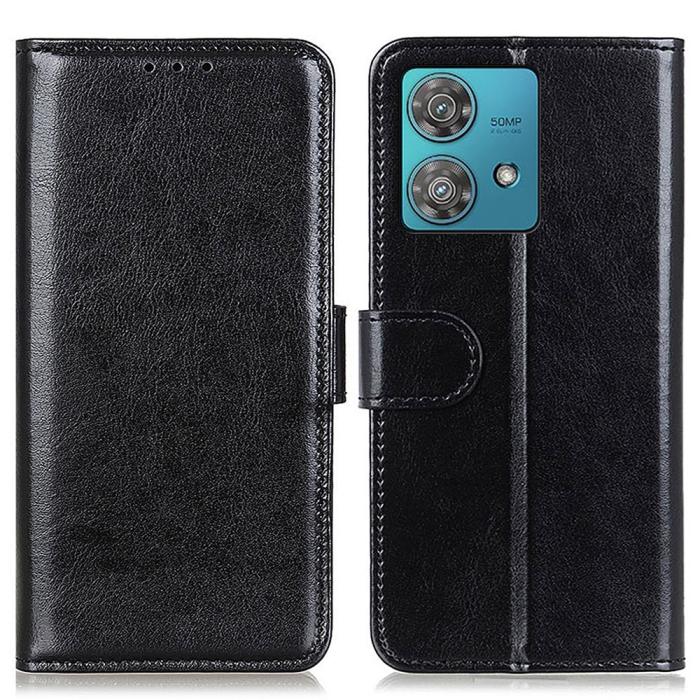 Bild 1, Motorola Moto G84 5G Fodral Crazy Horse Läder Svart