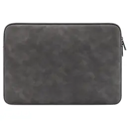 Läder Laptop Sleeve Med Mjukt Foder 13.3" Mörk Grå