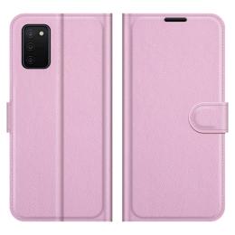 Samsung Galaxy A03s Fodral Litchi Läder Ljus Rosa