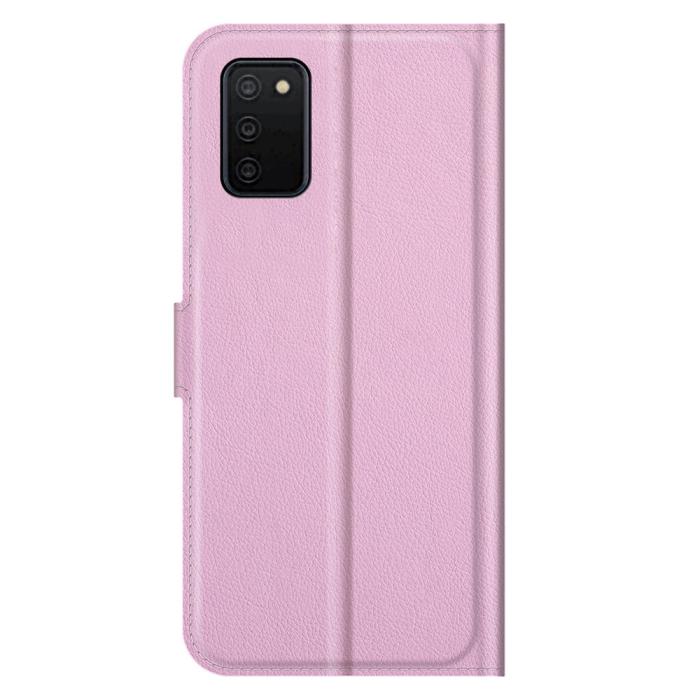 Bild 3, Samsung Galaxy A03s Fodral Litchi Läder Ljus Rosa