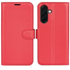Samsung Galaxy A37 5G Fodral Litchi L&auml;der R&ouml;d