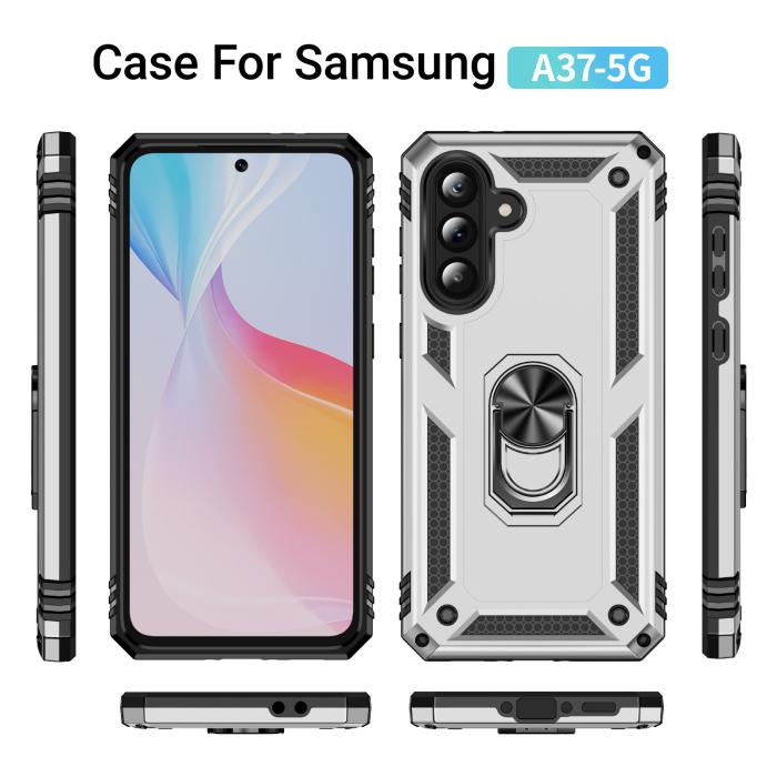 Bild 5, Samsung Galaxy A37 5G Skal Shockproof Hybrid Ring Silver