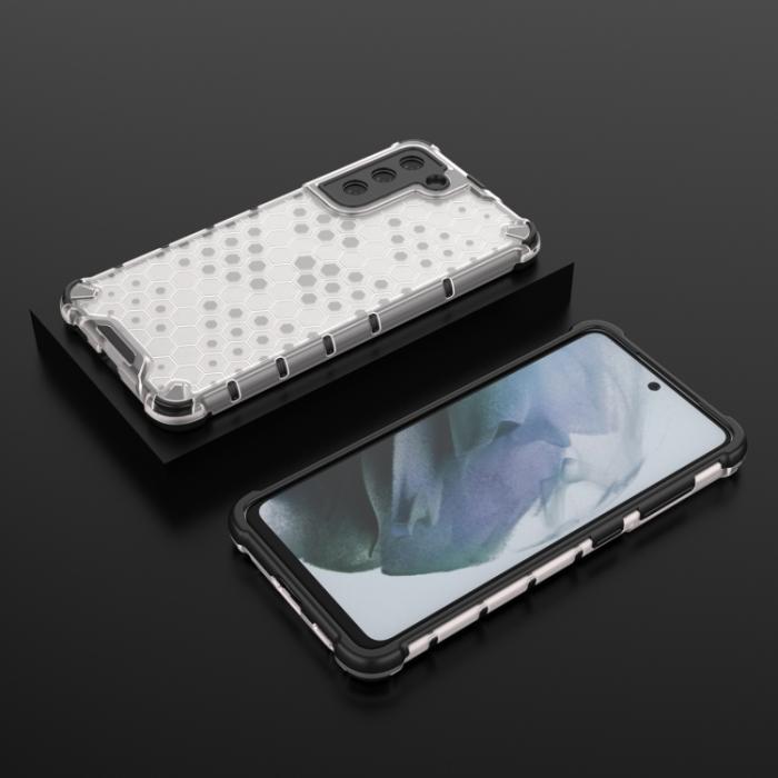 Bild 6, Samsung Galaxy S21 FE Skal Armor Honeycomb Textur Vit