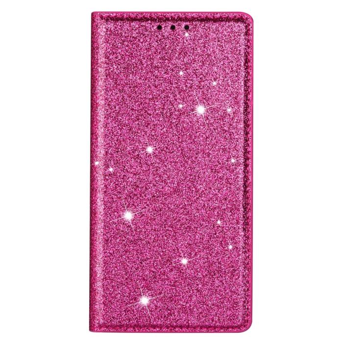 Bild 6, iPhone 15 Fodral Flip Glitter Rosa