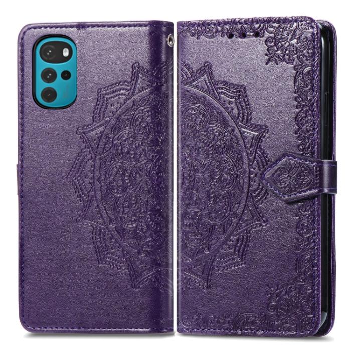 Bild 2, Motorola Moto G22 Fodral Mandala Läder Lila