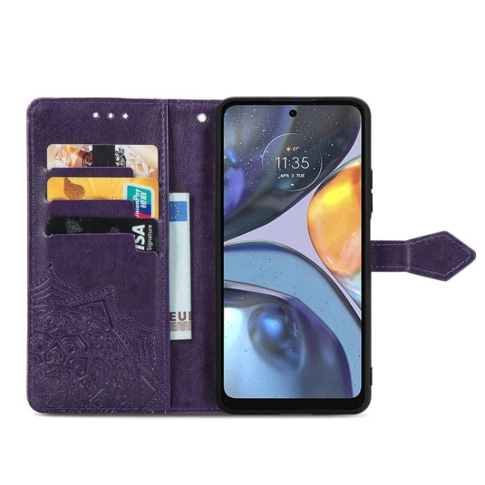 Bild 3, Motorola Moto G22 Fodral Mandala Läder Lila