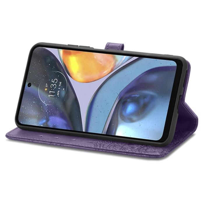 Bild 4, Motorola Moto G22 Fodral Mandala Läder Lila
