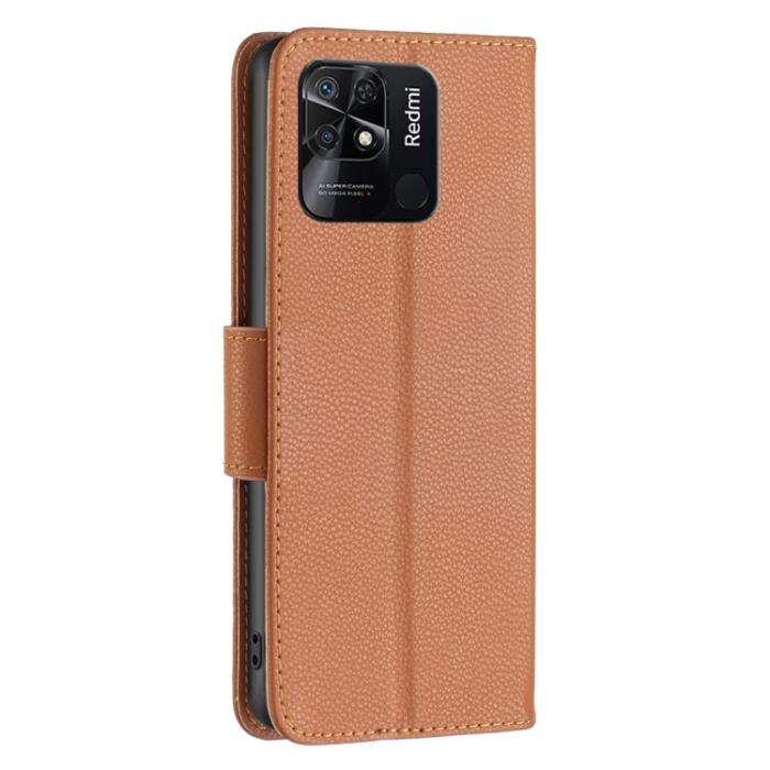 Bild 3, Xiaomi Redmi 10C Fodral Shark Litchi Brun