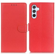 Samsung Galaxy A17 / A26 Fodral Litchi L&auml;der R&ouml;d