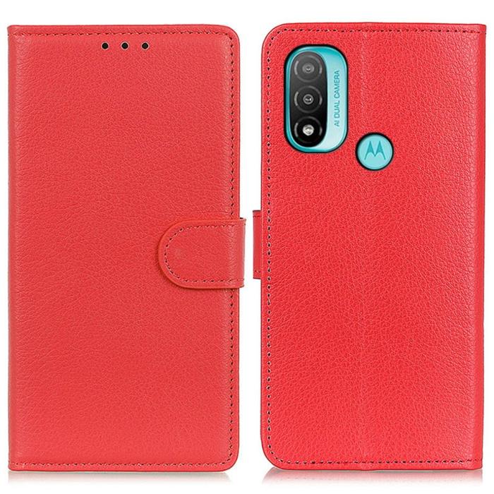 Bild 1, Motorola Moto E20 / E40 Fodral Litchi Textur Röd