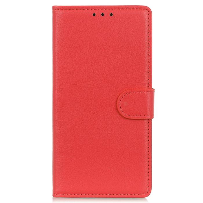 Bild 2, Motorola Moto E20 / E40 Fodral Litchi Textur Röd