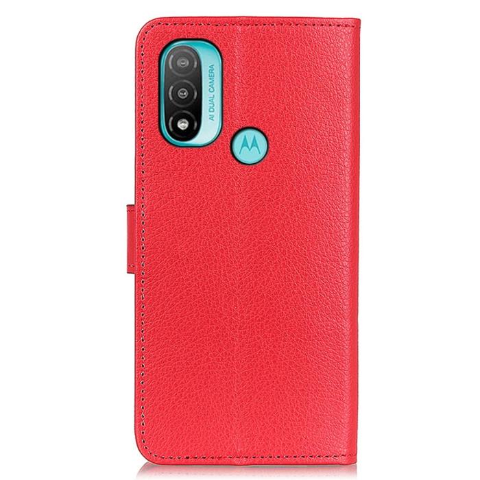 Bild 3, Motorola Moto E20 / E40 Fodral Litchi Textur Röd