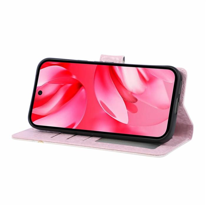 Bild 3, Google Pixel 10a Fodral RFID Läder Färgglada Blommor